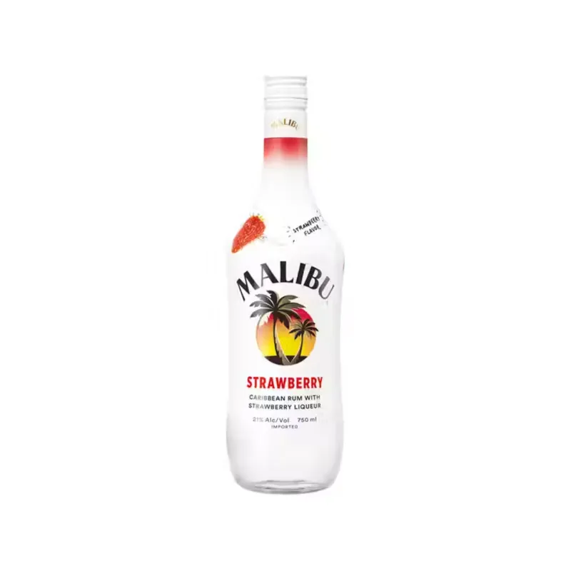 Malibu Strawberry Flavored White Rum - 750ml Bottle