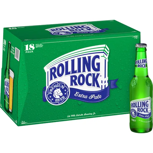 Rolling Rock Extra Pale Beer, 18 Pack 12 Fl. Oz. Bottles, 4.6% ABV