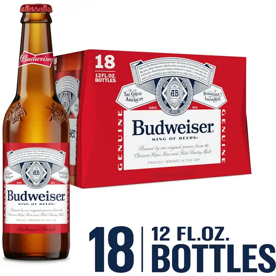 Budweiser American Lager Beer 18 Pack, 12 Fl Oz Bottles