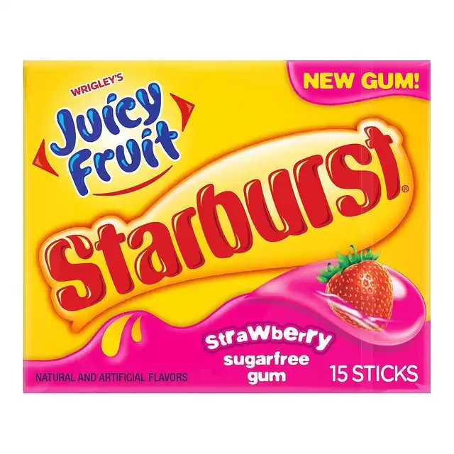 Juicy Fruit Starburst Strawberry Sugarfree Gum - 15ct