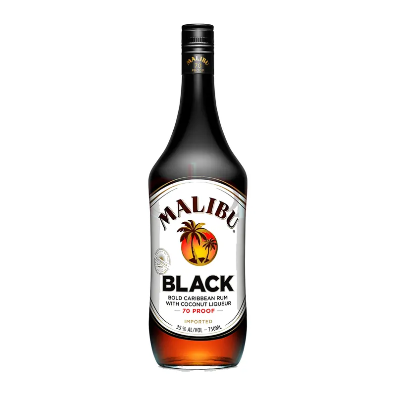 Malibu Black 70 Proof Coconut Rum Liqueur 750 Ml
