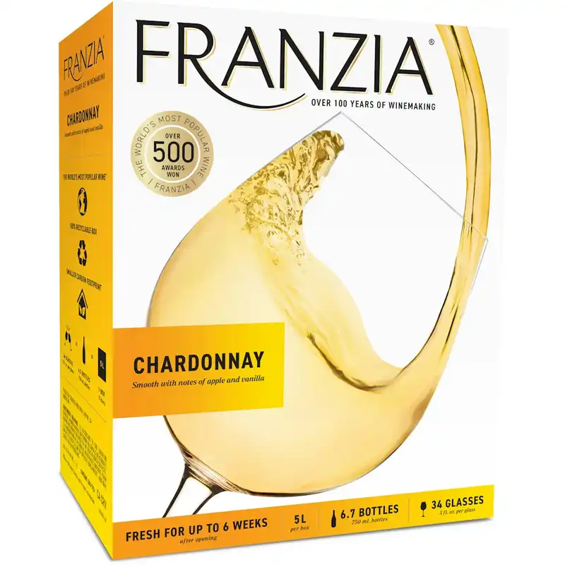 Franzia Vintner Select Chardonnay White Wine Box, 5.0 L - 5 Liter