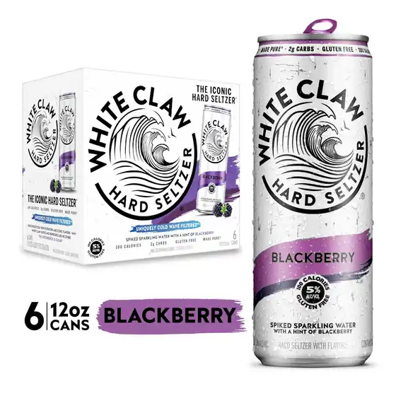 White Claw Blackberry Hard Seltzer 6 Pack Cans