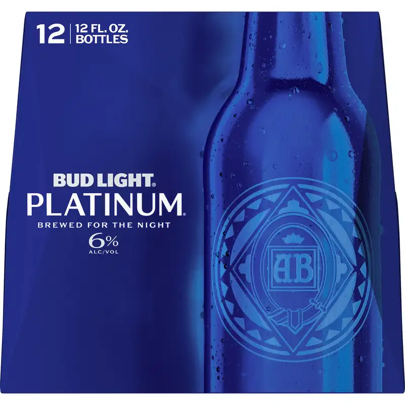 Bud Light Platinum Beer - 12 Pack Bottles 144.00 Fl Oz