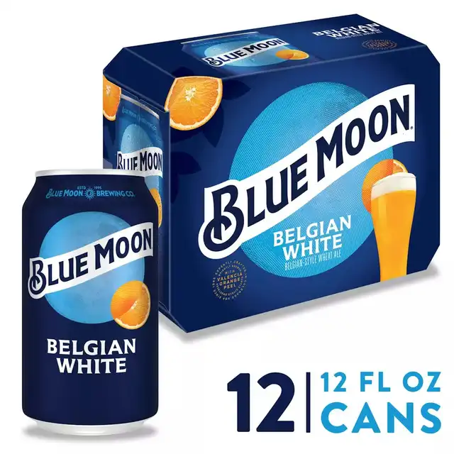 Blue Moon Belgian White Wheat Ale Beer - 12pk/12 Fl Oz Cans