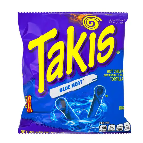 Takis Blue Heat Hot Chili Pepper Tortilla Chips, 3.25 Ounce