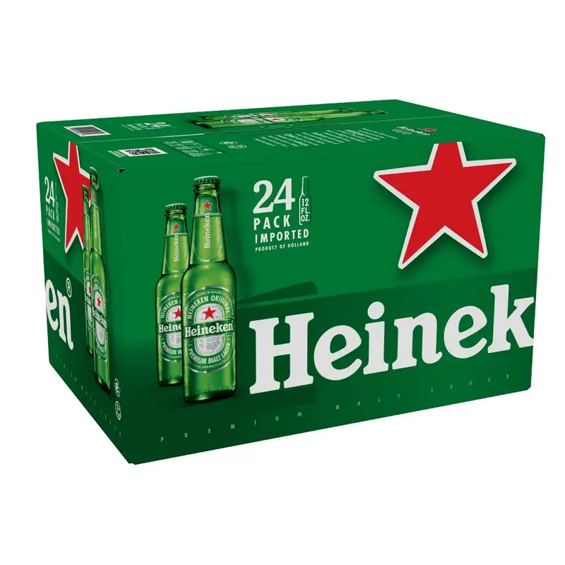 Heineken Beer Bottles, Premium, Malt Lager, Original - 24 Pack