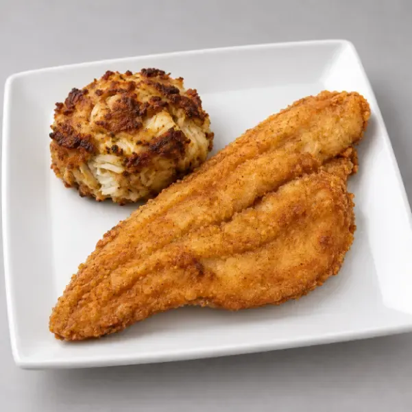 Cat Fish  and  Crab Cake