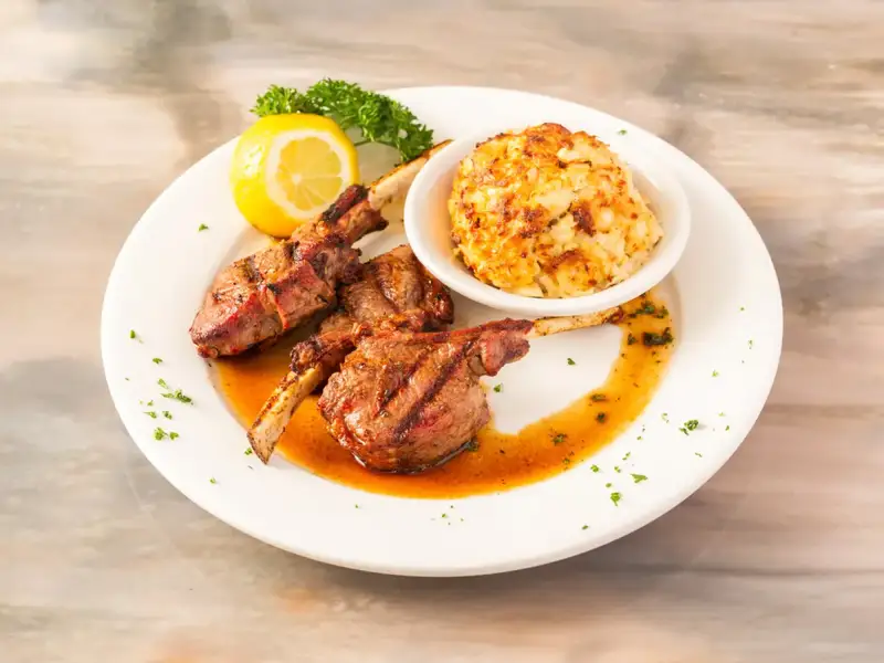 Lamb Chops  and  Crab Cake