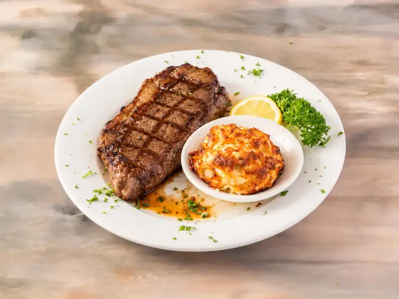 N.Y Steak  and  Crab Cake