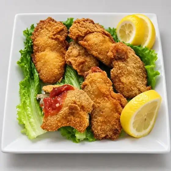 Fried Oysters Served with lemon wedges, cocktail sauce, or tartar