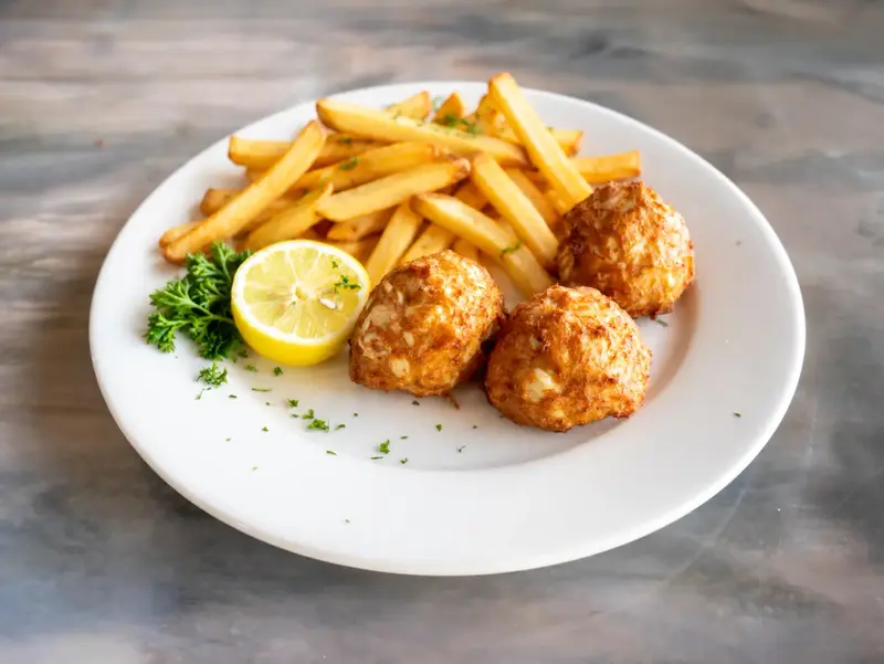 Crab Balls with Fries