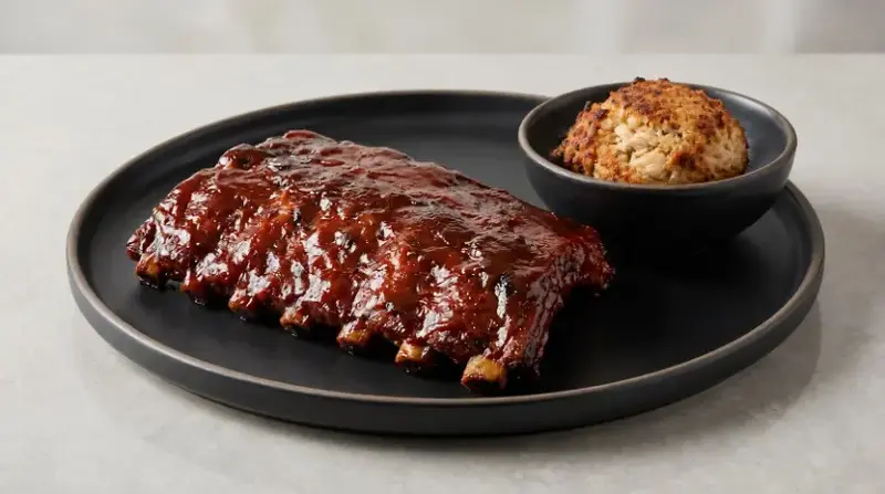 BBQ Ribs  and  Crab Cake